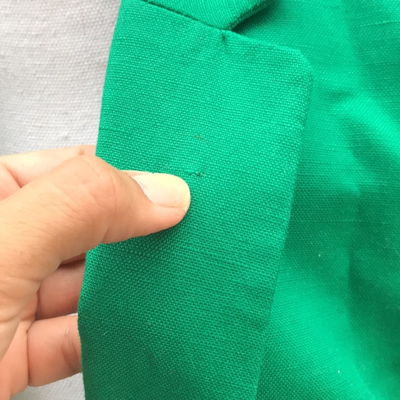 MANGO SUIT green blazer jacket women cotton linen career - Picture 11 of 17